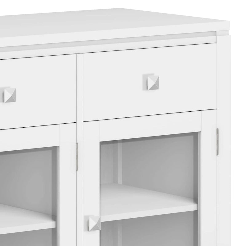 Credenza a buffet moderna in legno massello, larga 54 pollici, in mogano