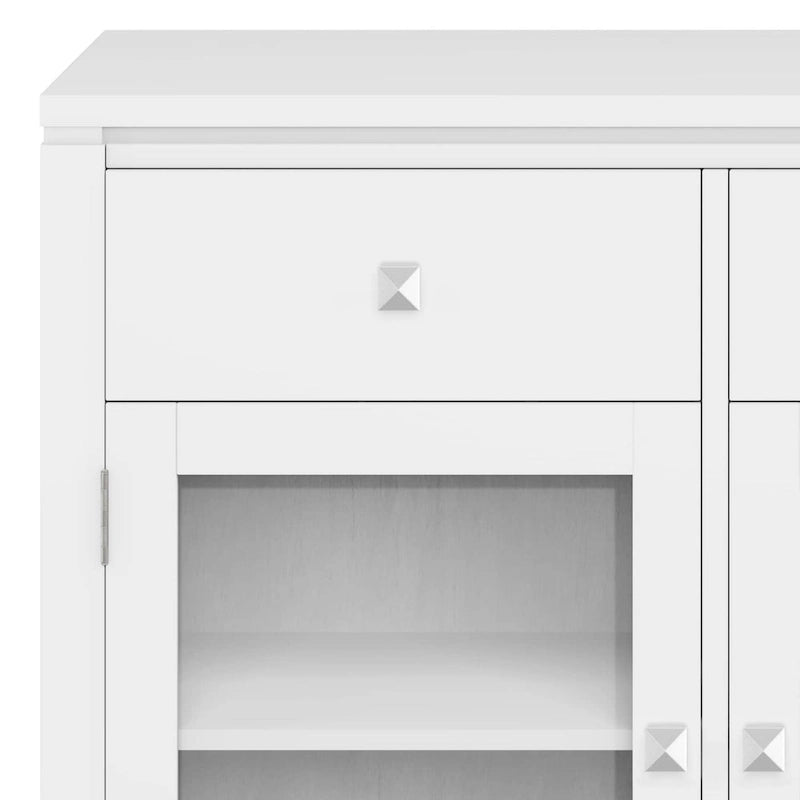 Credenza a buffet moderna in legno massello, larga 54 pollici, in mogano