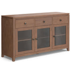 Credenza a buffet moderna in legno massello, larga 54 pollici, in mogano
