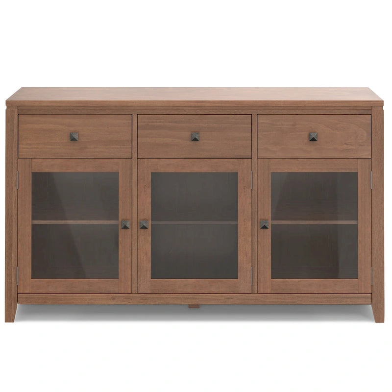 Credenza a buffet moderna in legno massello, larga 54 pollici, in mogano