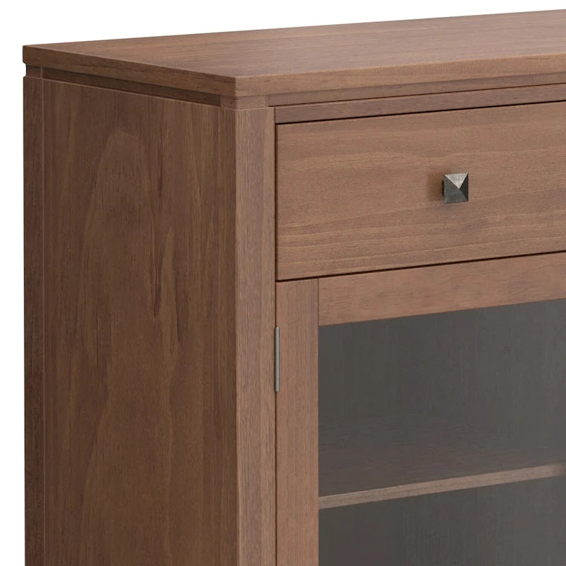 Credenza a buffet moderna in legno massello, larga 54 pollici, in mogano