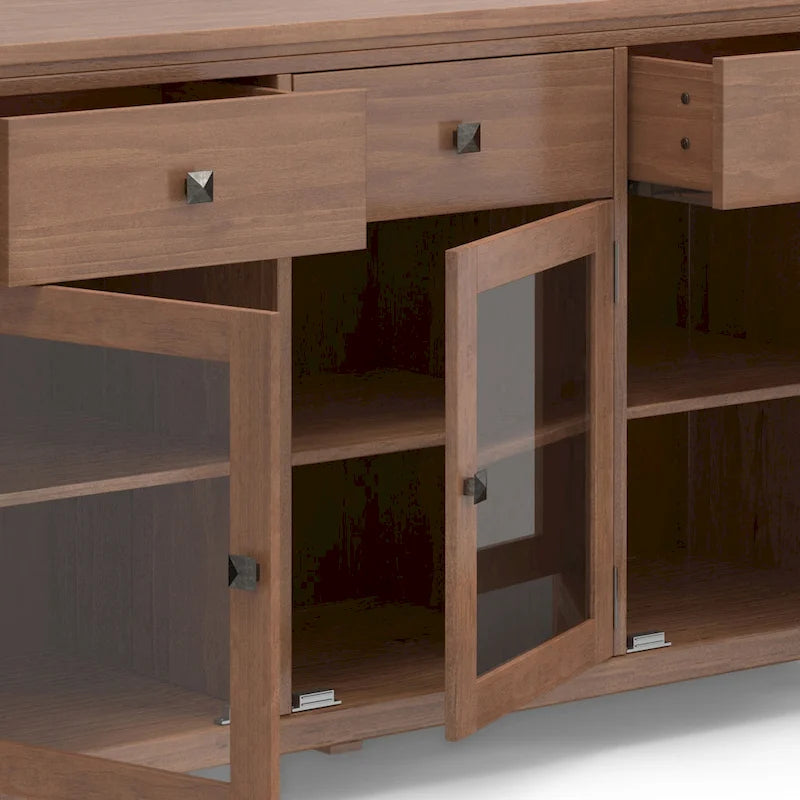 Credenza a buffet moderna in legno massello, larga 54 pollici, in mogano