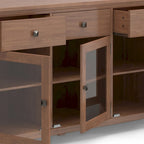 Credenza a buffet moderna in legno massello, larga 54 pollici, in mogano