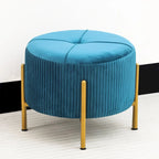 Pouf rotondo poggiapiedi con gambe in metallo - 42 cm