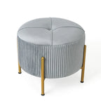 Pouf rotondo poggiapiedi con gambe in metallo - 42 cm