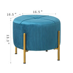 Pouf rotondo poggiapiedi con gambe in metallo - 42 cm