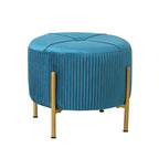 Pouf rotondo poggiapiedi con gambe in metallo - 42 cm