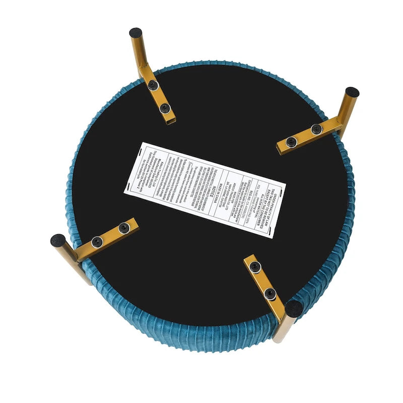 Pouf rotondo poggiapiedi con gambe in metallo - 42 cm