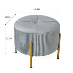 Pouf rotondo poggiapiedi con gambe in metallo - 42 cm