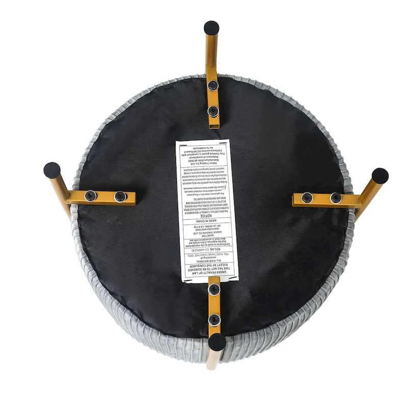 Pouf rotondo poggiapiedi con gambe in metallo - 42 cm