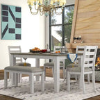 Set Sala da Pranzo 6 Pezzi con 4 Sedie e una Panca