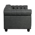 Set divano a due posti e divano Chesterfield capitonné (2 pezzi) - Tessuto in lino