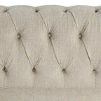 Set divano a due posti e divano Chesterfield capitonné (2 pezzi) - Tessuto in lino