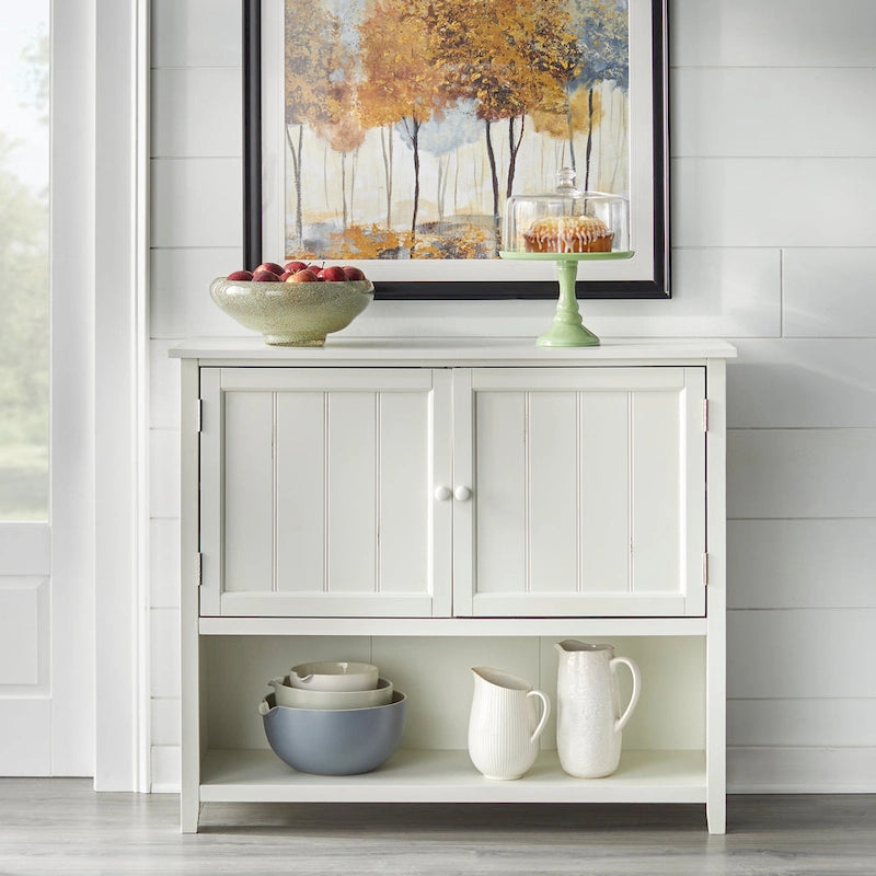 Credenza a 2 ante stile rustico con ripiani interni
