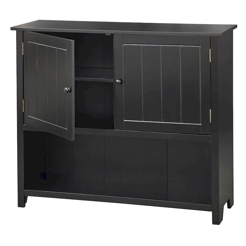 Credenza a 2 ante stile rustico con ripiani interni