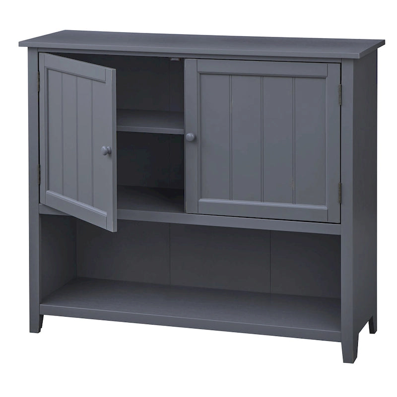 Credenza a 2 ante stile rustico con ripiani interni