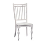 Set da pranzo 7 pezzi bianco antico con tavolo a gambe e 6 sedie