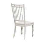 Set da pranzo 7 pezzi bianco antico con tavolo a gambe e 6 sedie