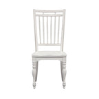 Set da pranzo 7 pezzi bianco antico con tavolo a gambe e 6 sedie