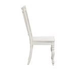 Set da pranzo 7 pezzi bianco antico con tavolo a gambe e 6 sedie