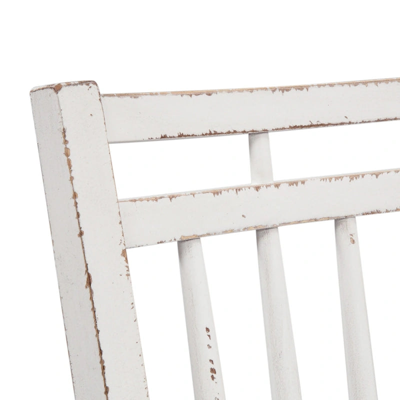 Set da pranzo 7 pezzi bianco antico con tavolo a gambe e 6 sedie