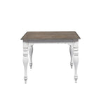 Set da pranzo 7 pezzi bianco antico con tavolo a gambe e 6 sedie