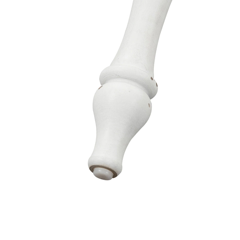 Set da pranzo 7 pezzi bianco antico con tavolo a gambe e 6 sedie