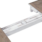 Set da pranzo 7 pezzi bianco antico con tavolo a gambe e 6 sedie