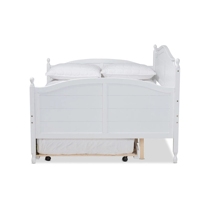 Letto singolo a capanna in stile rustico con rotelle estraibili