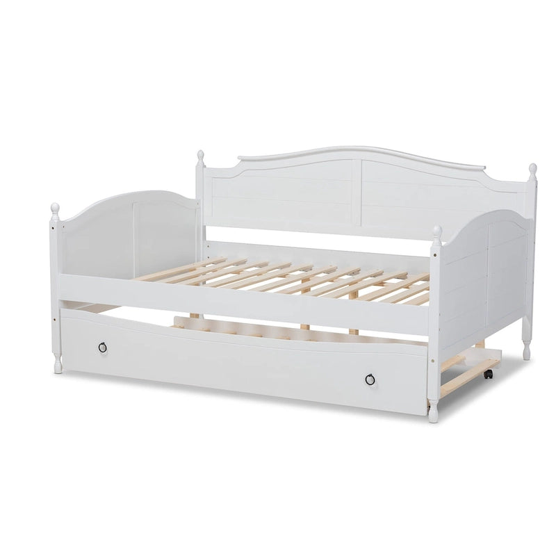 Letto singolo a capanna in stile rustico con rotelle estraibili