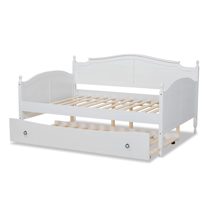 Letto singolo a capanna in stile rustico con rotelle estraibili