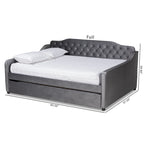 Divano letto moderno trapuntato in velluto con letto estraibile