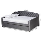 Divano letto moderno trapuntato in velluto con letto estraibile