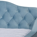 Divano letto moderno trapuntato in velluto con letto estraibile