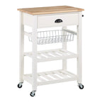 Carrello da Cucina con Ripiani e Cassetto