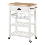 Carrello da Cucina con Ripiani e Cassetto