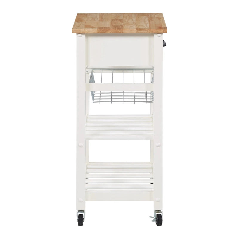 Carrello da Cucina con Ripiani e Cassetto