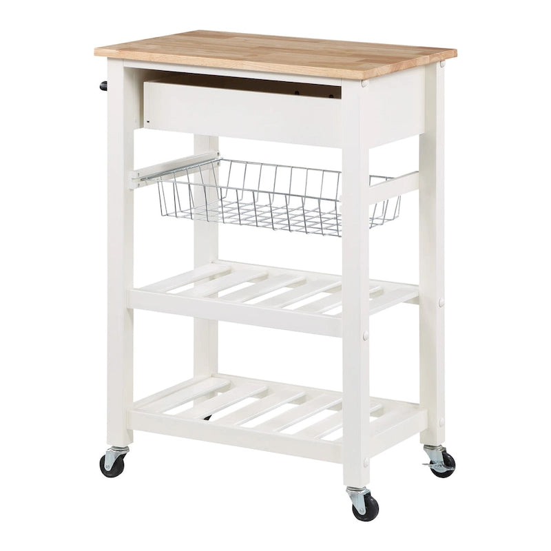 Carrello da Cucina con Ripiani e Cassetto