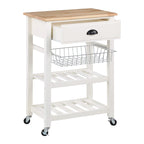 Carrello da Cucina con Ripiani e Cassetto