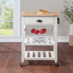 Carrello da Cucina con Ripiani e Cassetto