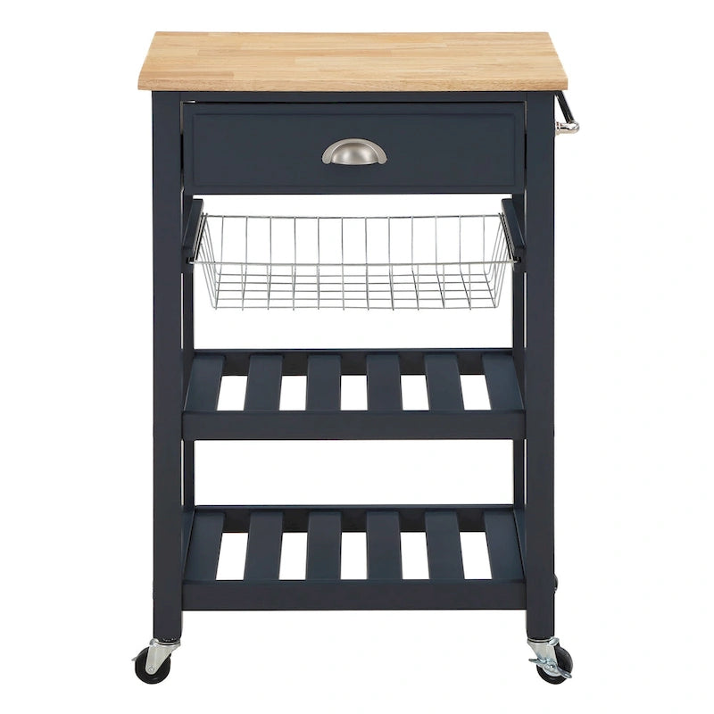 Carrello da Cucina con Ripiani e Cassetto