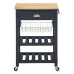 Carrello da Cucina con Ripiani e Cassetto