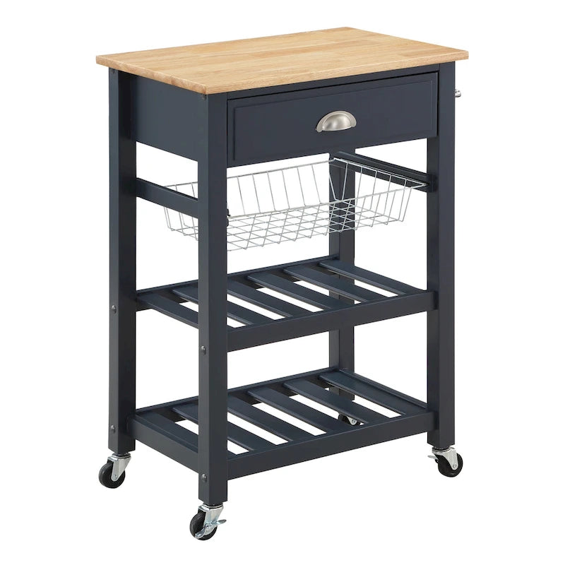 Carrello da Cucina con Ripiani e Cassetto