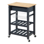 Carrello da Cucina con Ripiani e Cassetto