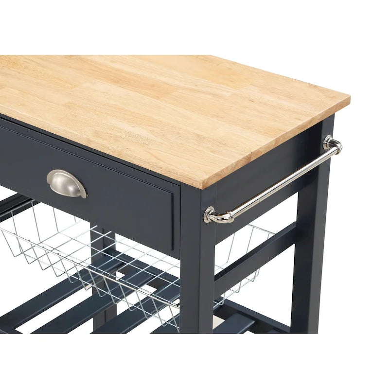 Carrello da Cucina con Ripiani e Cassetto