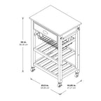 Carrello da Cucina con Ripiani e Cassetto