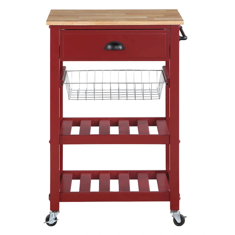 Carrello da Cucina con Ripiani e Cassetto