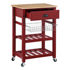 Carrello da Cucina con Ripiani e Cassetto