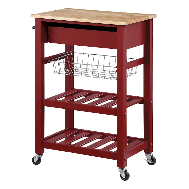 Carrello da Cucina con Ripiani e Cassetto