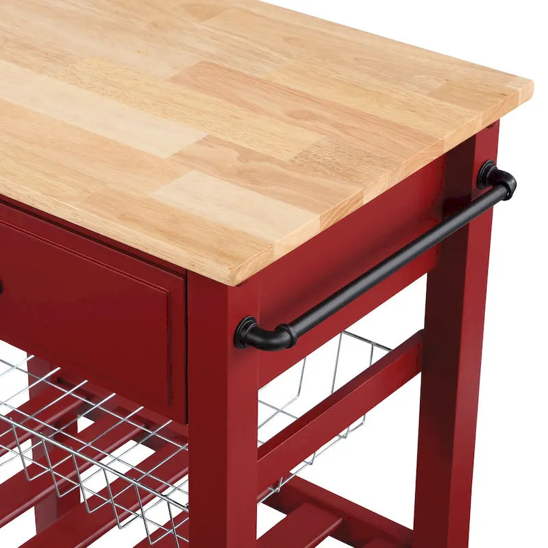 Carrello da Cucina con Ripiani e Cassetto